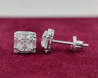 Orecchini A Cerchio Huggie In Argento Sterling 925 Con Moissanite 0.1 CT - Ipoallergenici Per Donne E Uomini