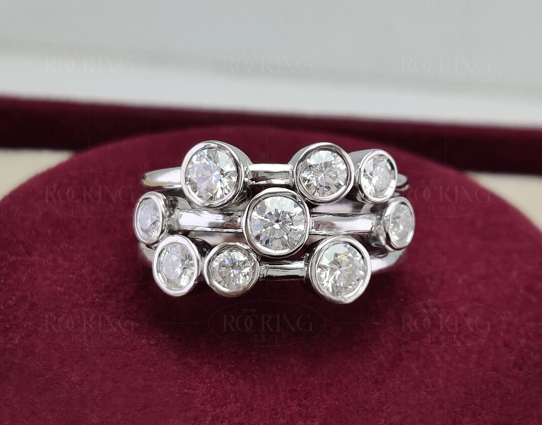 指輪・リング BLENDOFF Bubblings Ring Silver 925 925 Sterling Silver Layered Bujukan Beaded White Sapphire