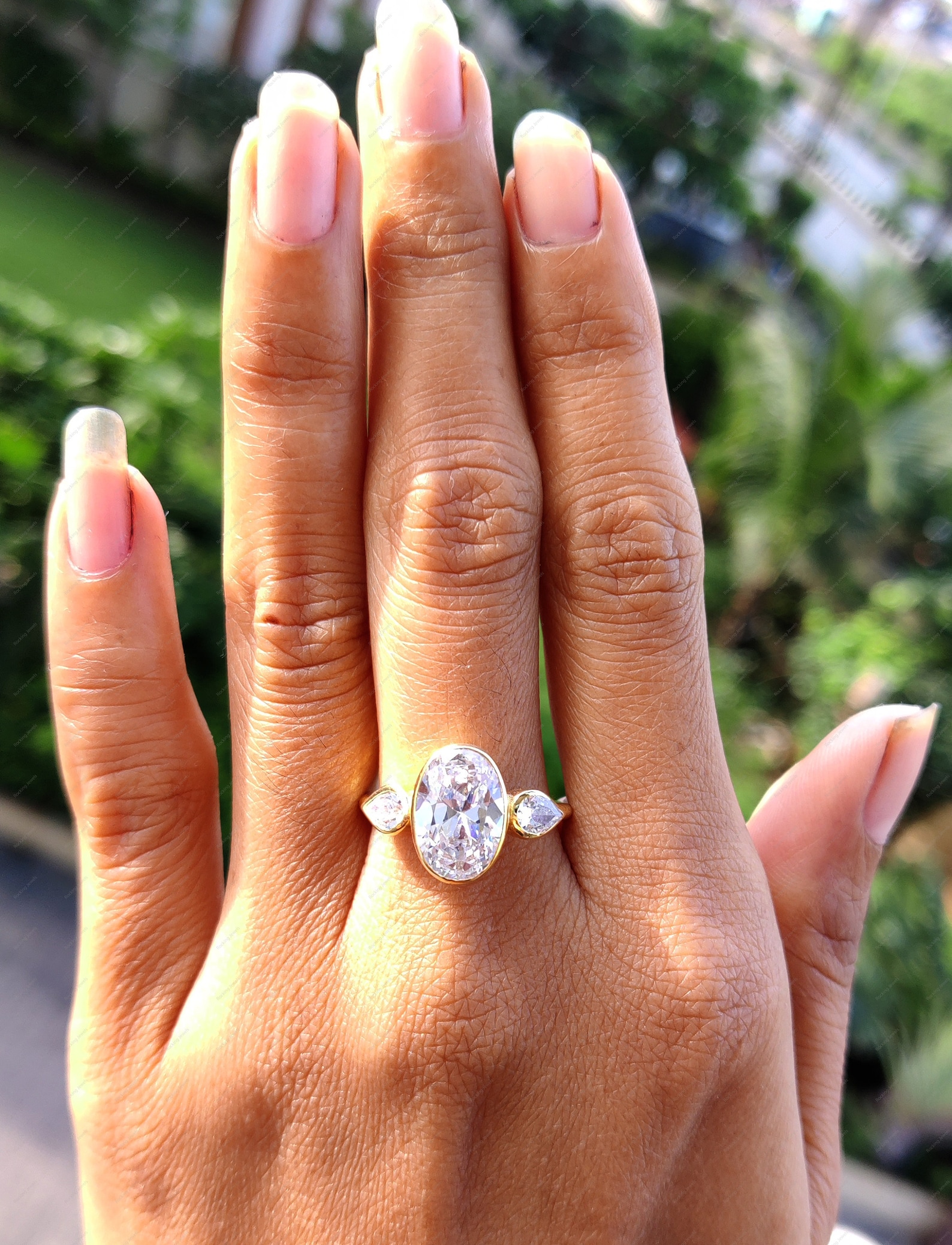 Oval Moissanite Ring Bezel Set Moissanite Engagement Ring Etsy