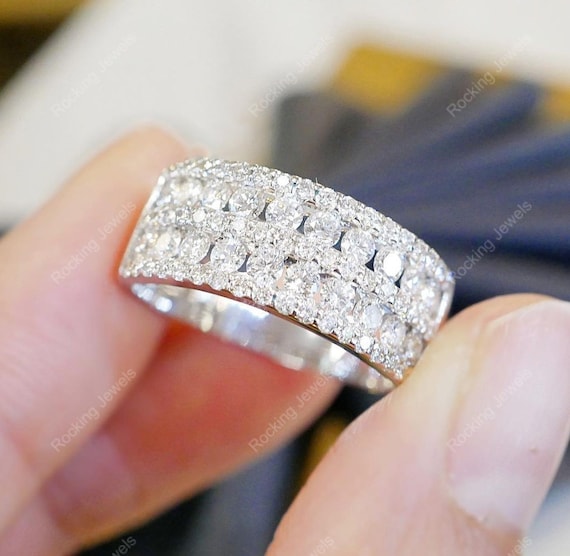Moissanite Eternity Rings. Genuine D Color VVS1 Moissanite Rings - VK