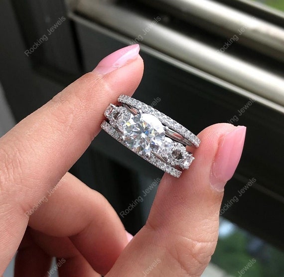 Moissanite top wedding sets