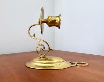 Vintage Brass Candle Stick Candlestick Holder Wall #1 (Off Grid Emergency SHTF Lighting Victorian Life)