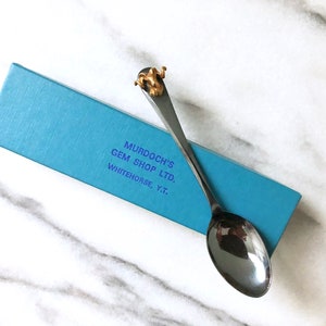 Vintage Yukon Silverplate/Silver Plate Gold-Dipped Ram&#39;s Head Miniature Souvenir Spoon COOPER BROTHERS ENGLAND