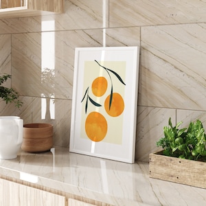 Orange Print, Orange Wall Art, Orange Art, Fruit Art, Fruit Print, Fruit Wall Art, Kitchen Print, Kitchen Art, Orange Kitchen Print, Orange