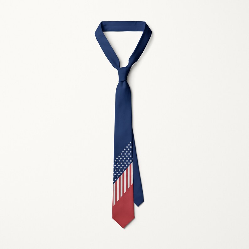 Usa Flag Tie American Flag Tie Patriotic Necktie American - Etsy