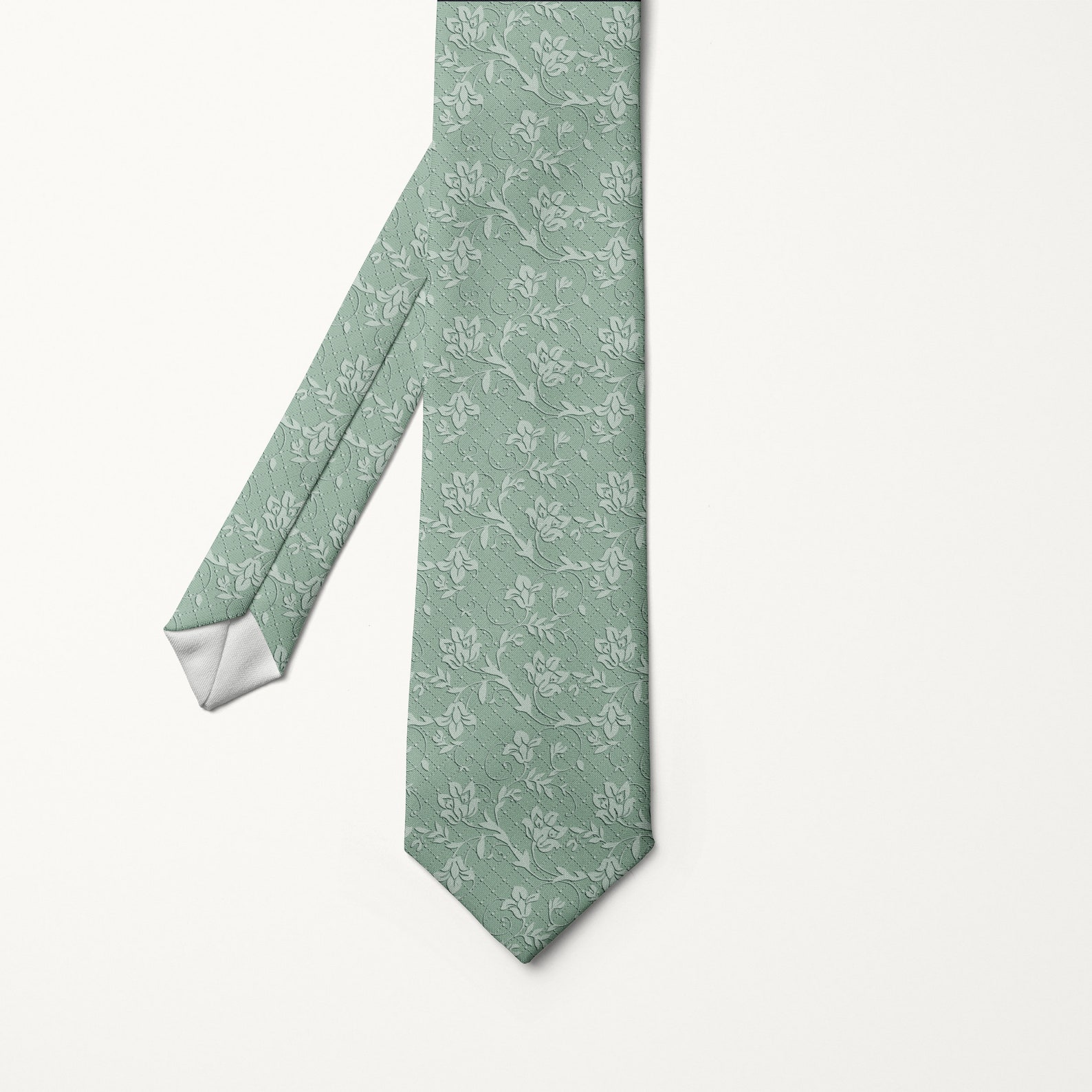 sage floral ties