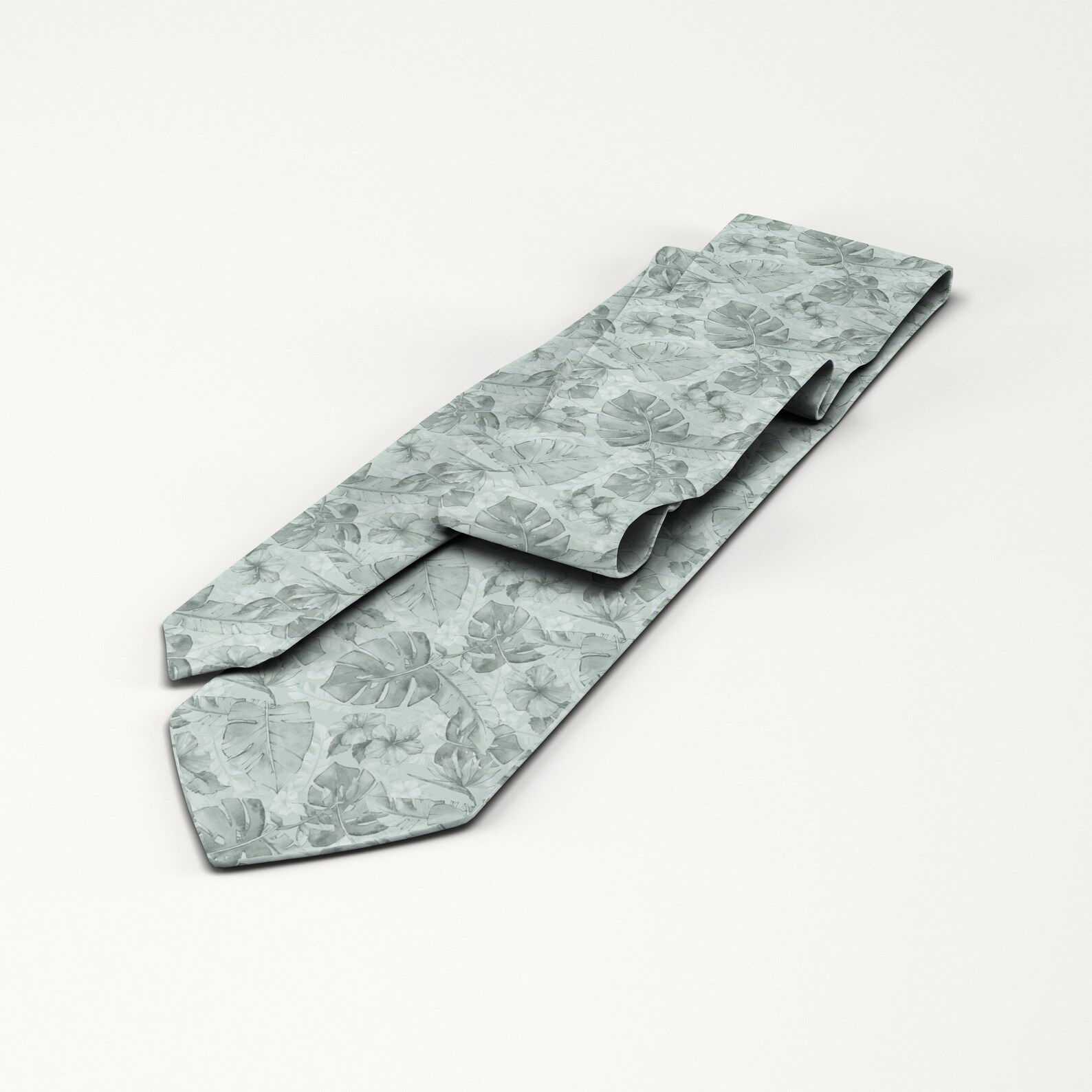 Dusty Sage Wedding Tie Sage Green Necktie Tropical Print Etsy