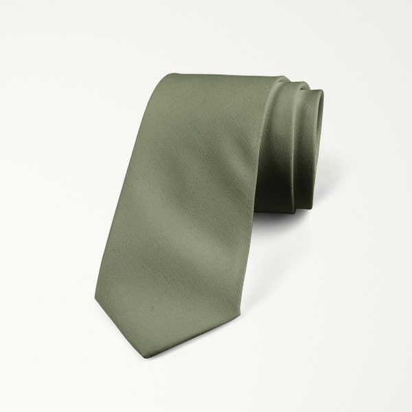 Moss Green Wedding Tie, Army Green Tie, Groom and Groomsmen Necktie, Prom Tie