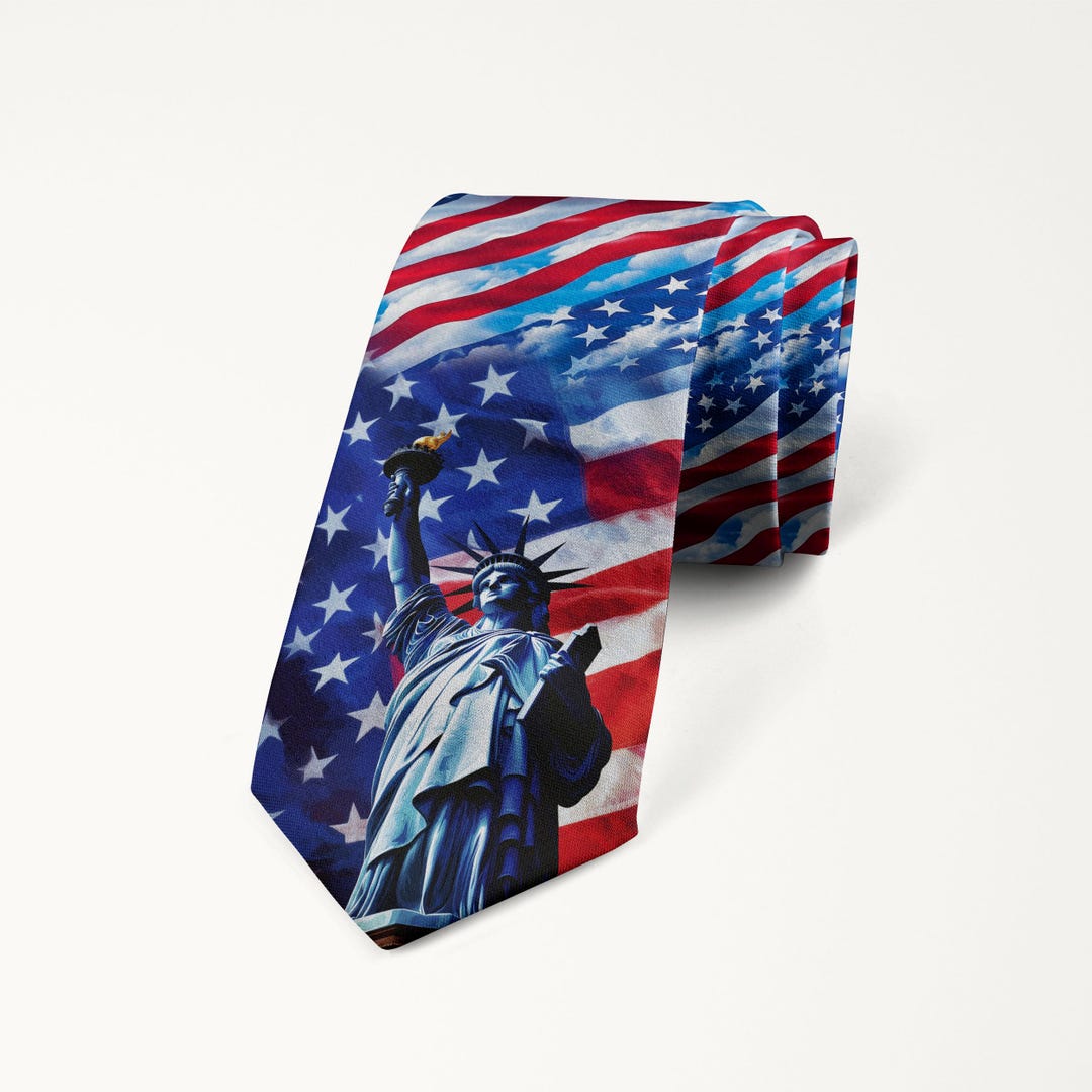 American Flag Stars Neck Tie