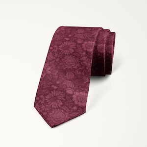Chianti Wine Floral Wedding Tie, Groom And Groomsmen Tie, Prom And Special Occasion Tie