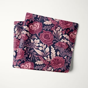 Burgundy Dusty Mauve Navy Floral Pocket Square, Chianti Quartz Wedding Handkerchief for Groom and Groomsmen