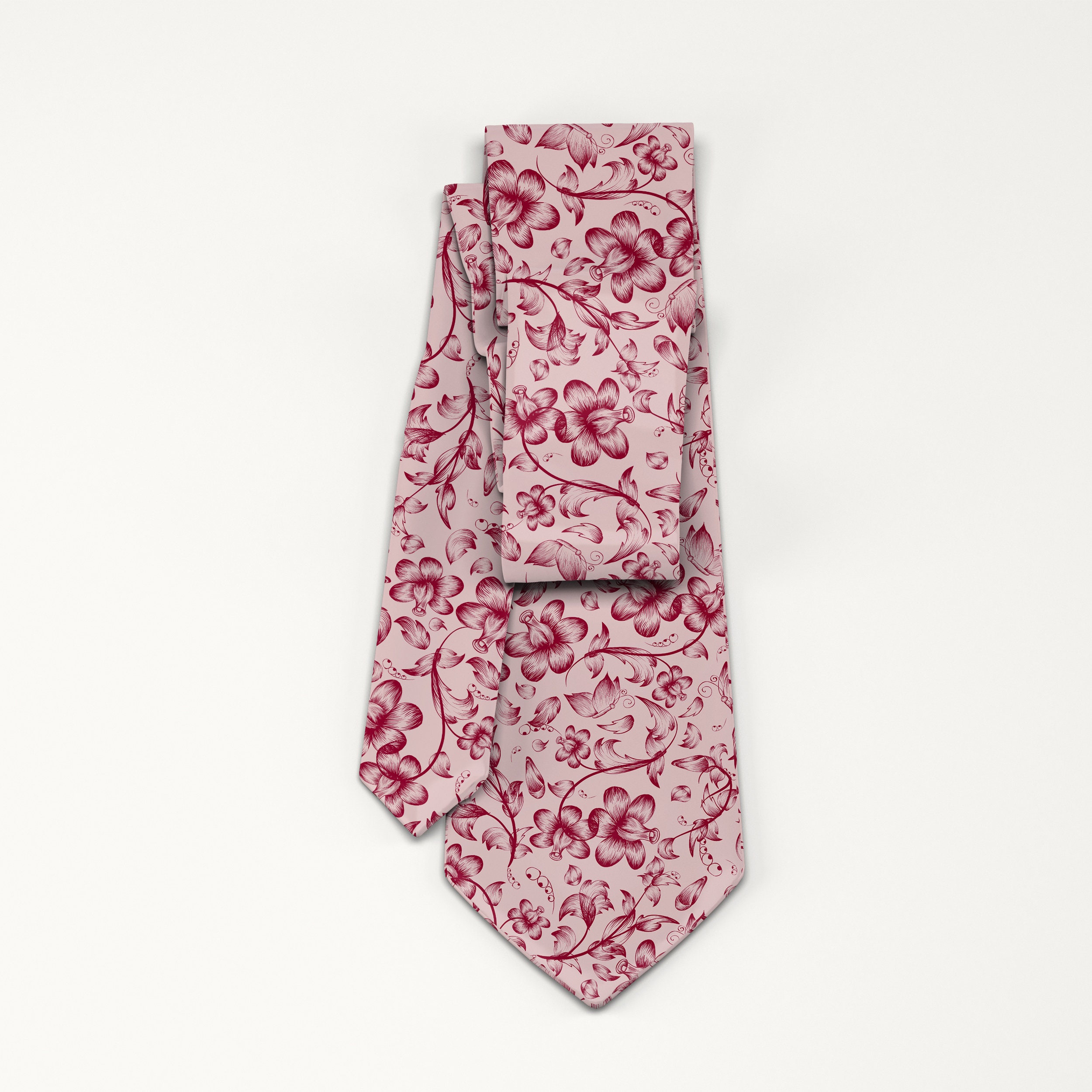 Pink And Burgundy Floral Tie Burgundy And Blush Wedding Tie | Etsy