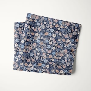 Dusty Blue Floral Pocket Square Navy Wedding Hanky Groomsmen Accessories Groom Spring Formal Garden Party Father of Bride Mens Gift