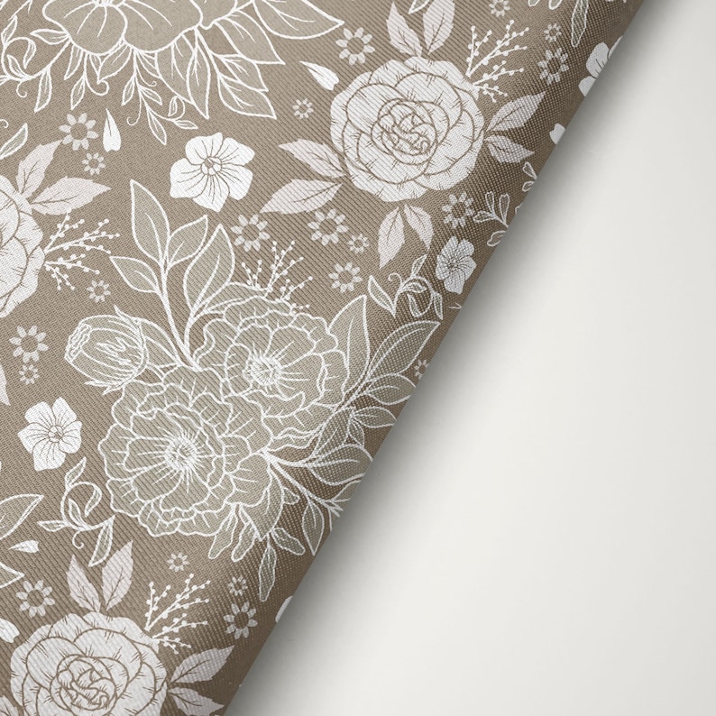 Taupe Ivory Floral Pocket Square, Wedding Handkerchief For Groom And Groomsmen image 5