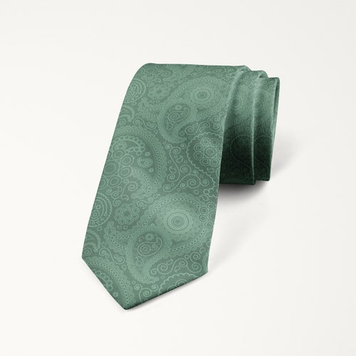 Eucalyptus Green Tie Floral Wedding Tie Dark Dusty Sage Etsy