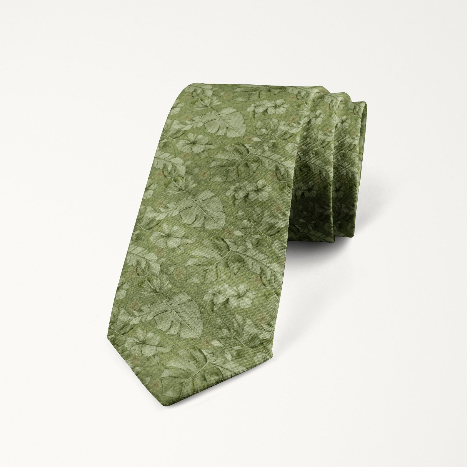 olive green neck tie