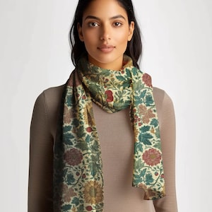 William Morris Scarf Sunflower Print Shawl Vintage Floral Pashmina Wrap Lightweight Boho Scarf Gift For Her image 4