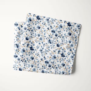 Dusty Blue Pocket Square Wedding Floral Hanky Navy Groomsmen Accessory White Background Garden Party Boho Groom Gift Spring Summer Style