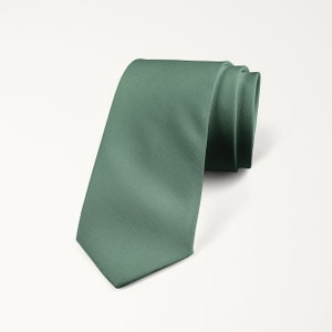 Eucalyptus Green Tie, Eucalyptus Wedding Tie, Dark Dusty Sage Tie