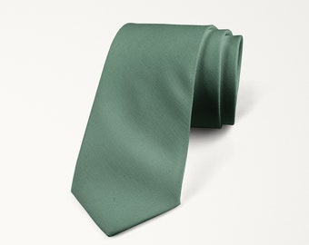 Eucalyptus Green Tie, Eucalyptus Wedding Tie, Dark Dusty Sage Tie