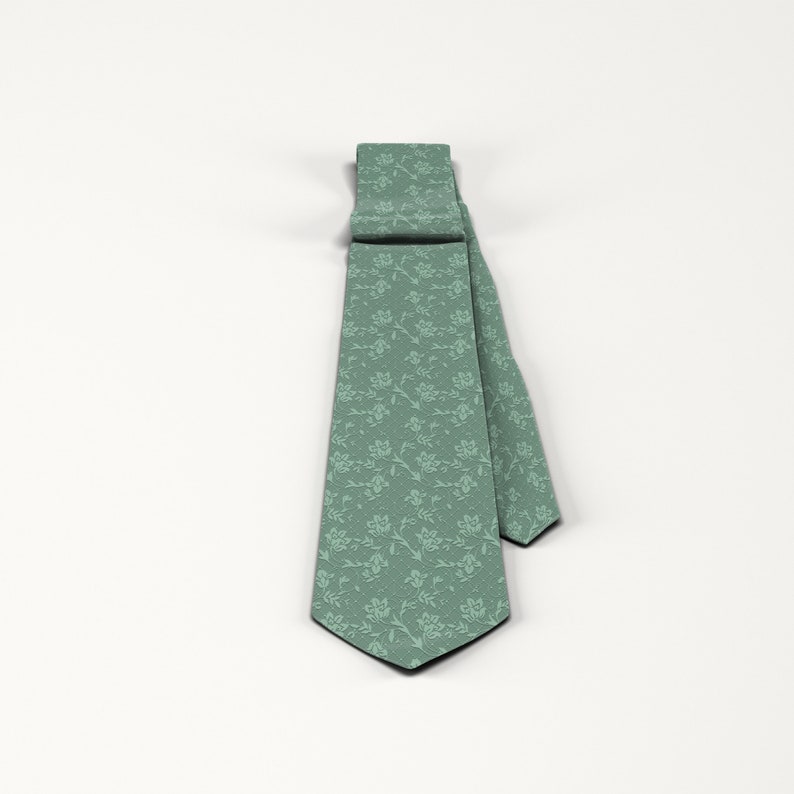 Eucalyptus Green Tie Floral Wedding Tie Dark Dusty Sage Etsy
