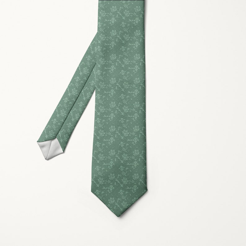 Eucalyptus Green Tie Floral Wedding Tie Dark Dusty Sage Etsy