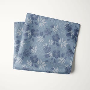 Dusty Blue Floral Pocket Square, Slate Blue Wedding Handkerchief, Groom and Groomsmen Accessories