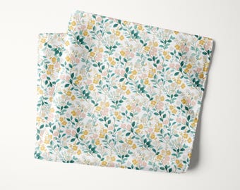 Sage Floral Pocket Square, Blush Botanical Hanky, Garden Wedding Accessory, Wildflower Menswear, Groom Gift