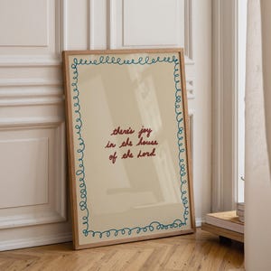 „Im Hause des Herrn herrscht Freude“ – Druckvorlage: Handgezeichnete christliche Typografie (Digitaler Download)