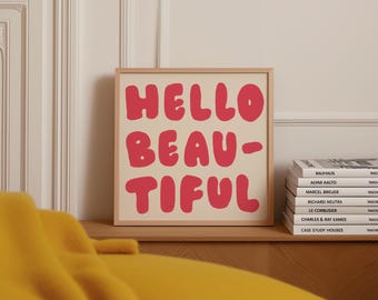 Hello Print: Modern Entryway, Bathroom Wall Art (Digital Download)