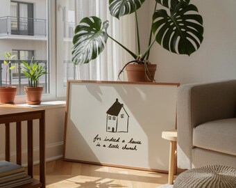 Faith Based Printable Art: Cozy Neutral Home Decor Quote (Digital Download)