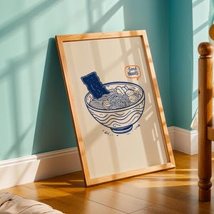 Ramen Poster Japanese Food Print Printable Kitchen Poster Digital Download Ramen Poster Kitchen Wall Decor Asian Food Wall Art Illustration