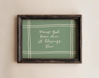 Christian Home Decor Print: 'Praise God' Minimalist Art (Digital Download)