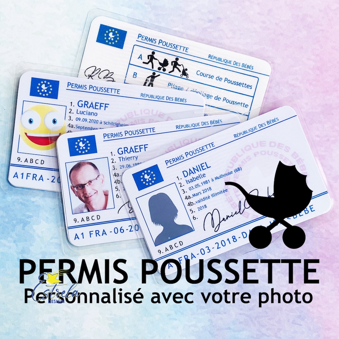 Faux Permis Permis De Conduire Vierge A Imprimer PERMIS POUSSETTE à personnaliser Boite à papa futur papa - Etsy Canada