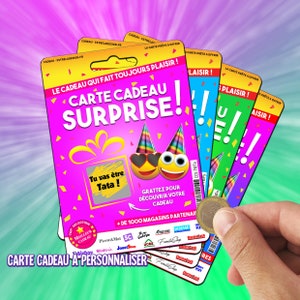 CARTE CADEAU SUPRISE à gratter personnalisable ! Tu vas être tonton tata  Veux tu être mon Témoin ? Parrain marraine