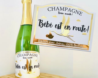 Etiquette bouteille de vin ou champagne pour annonce ou demande originale -  été
