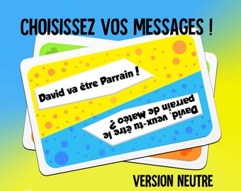 CARTE TIMES UP Annonce grossesse mariage bébé Jumeaux Tu vas être tonton tata  Veux tu être mon Parrain marraine ? carte uno personnalisée