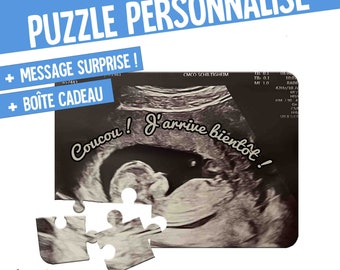 PUZZLE Annonce grossesse, demande parrain marraine, cadeau surprise PERSONNALISABLE !  / Tu vas être tonton / tata / autre: Carte à gratter