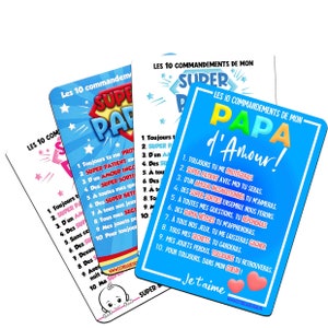 10 COMMANDEMENTS PAPA  MAMAN  ! Boite à papa futur papa Super Papa