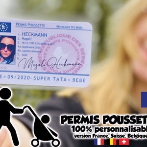 PERMIS POUSSETTE à personnaliser Boite à papa futur papa future grande soeur futur grand frere 10 commandements image 9