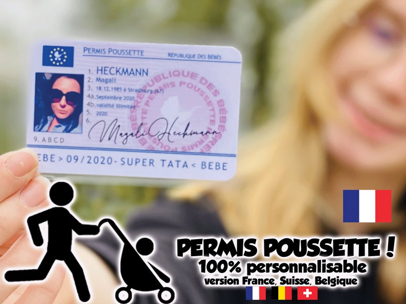 PERMIS POUSSETTE à personnaliser Boite à papa futur papa future grande soeur futur grand frere 10 commandements image 9