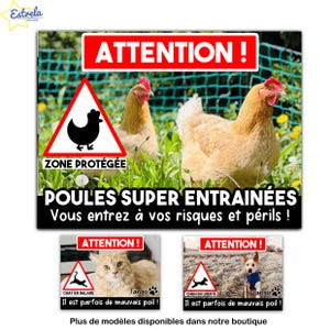 PLAQUE HUMOUR CHIEN chat poule affiche personnalisée attention chien méchant je monte la garde