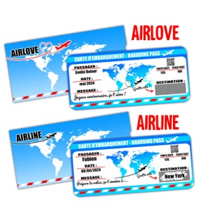 CARTE CADEAU VOYAGE personnalisée carte à gratter / Carte voyage à offrir / carte cadeau / carte avion train voyage image 7
