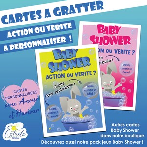 Obbligo o verità! Gratta e vinci BABY Shower! personalizzato! Giochi per baby shower: blu o rosa