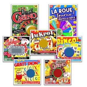lot de 7 CARTES à GRATTER avec votre message ! Annonce grossesse tonton tata Demande Témoin Parrain marraine mariage jeu ticket original