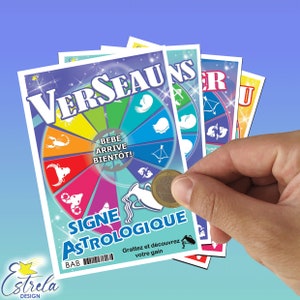 CARTE à GRATTER PERSONNALISABLE ! tu vas être papa Signe Astrologique Annonce grossesse originale astro