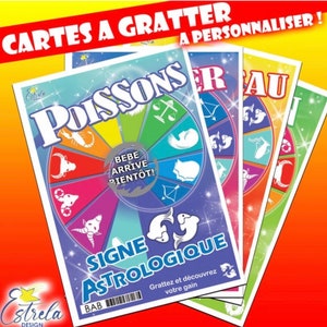 Pregnancy SCRATCH CARD! Astrological sign Request for witness marriage announcement grandpa grandma uncle auntie godmother godfather Original ticket game