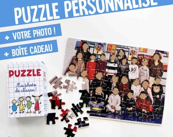 PUZZLE photo école copains, cadeau maîtresse, cadeau surprise PERSONNALISABLE !  / annonce grossesse / ...  autre: Carte à gratter