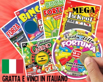 ENGLISH Gratta e vinci - annuncio di gravidanza - annuncio di matrimonio - ...Gratta e vinci