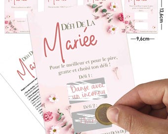 EVJF - Scratch card challenge games hen party stag party - wedding future groom future bride - FLOWERS